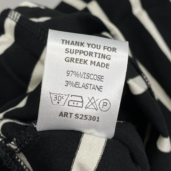 Kourbela Women's Midi Dress – Size M – Black/White – Sea Anchor Fold-Over Skirt - Picture 4 of 10